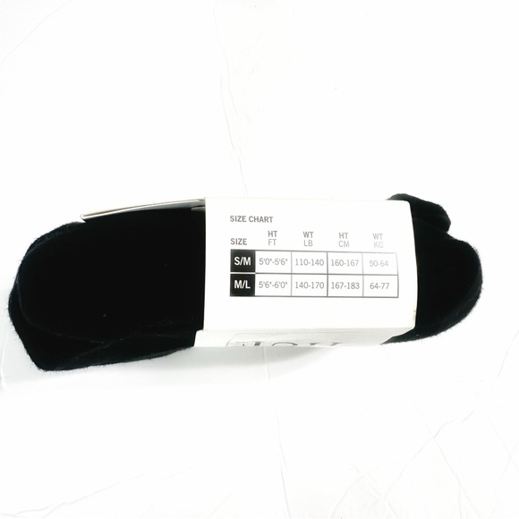 NEW HUE Womens S / M Fashion Sweater Tights Non Control Top Black Brushed Lining - Picture 4 of 6